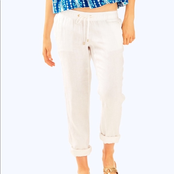 NWT Lilly Pulitzer Aden Linen Pant - Picture 2 of 7